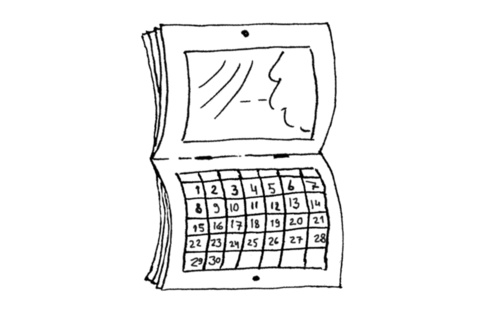 Kalenteri A4 vaaka (vihkosidonta)